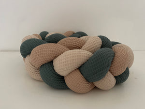 Bettschlange Beige, Taupe, Grün