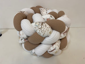 Bettschlange Waldtiere, Weiß, Braun