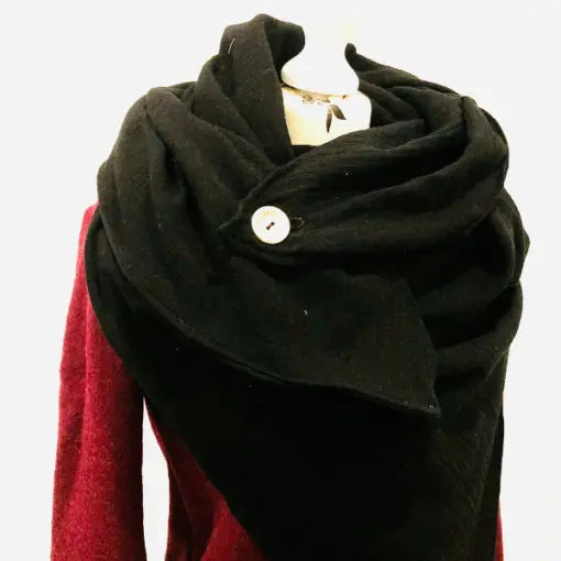 Bio XXL-Schal aus Musselin mit Knopf, weiches und atmungsaktives Tuch, variable Stylingmöglichkeiten, natürlicher Look