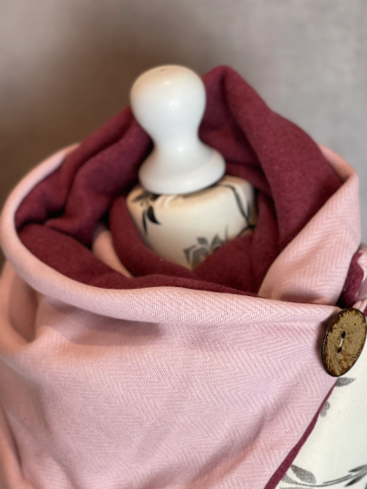 Wickelschal, Dreieckstuch Fischgrät rosa Mein Shop