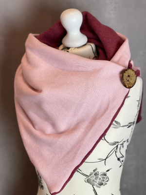 Wickelschal, Dreieckstuch Fischgrät rosa Mein Shop