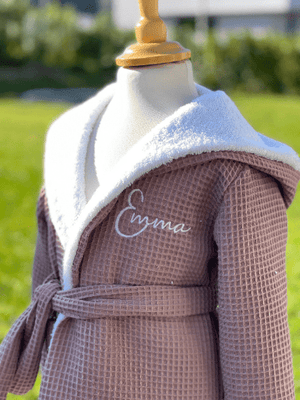 Bademantel für Kinder - Waffelstoff und Frottee Mein Shop