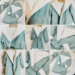 Bademantel für Kinder - Waffelstoff und Frottee Mein Shop