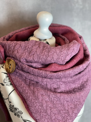 Wickelschal, Dreieckstuch Zopfstrick Mauve Mein Shop
