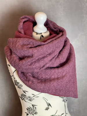Wickelschal, Dreieckstuch Zopfstrick Mauve Mein Shop