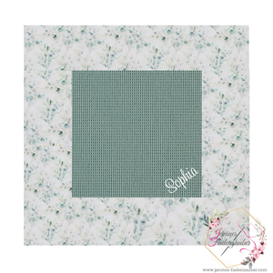 Grüne Eukalyptus-Krabbeldecke von Mein Shop, individuell bestickbar mit Namen, weiche Babydecke für Neugeborene