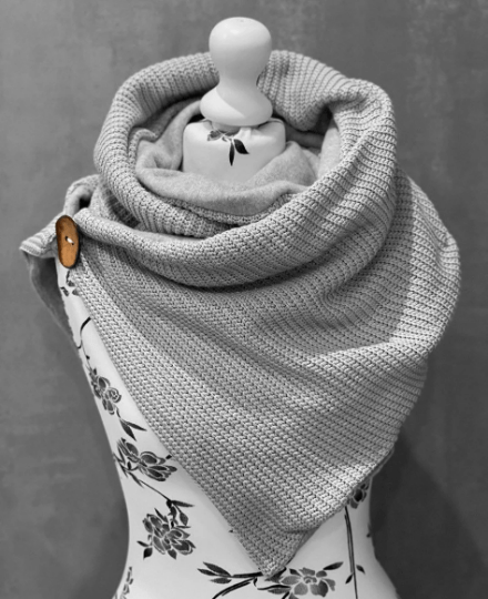 Wickelschal, Dreieckstuch Strick Hellgrau Mein Shop