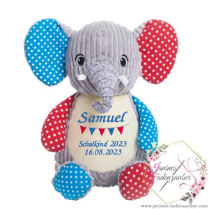 Blauer Harlequin-Hase von Mein Shop, variabler Stoff, detailreiche Stofffigur mit buntem Muster, ideal als Dekoration.