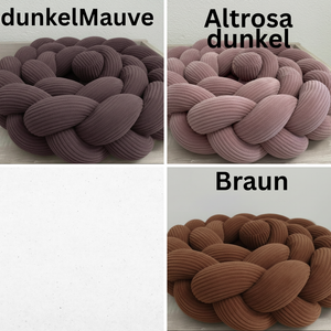 Kuschelig weiche Fleececord Knotenschlangen – Geflochtene Bettschlangen Konfigurator – nach Wunsch - Janines Fadenzauber