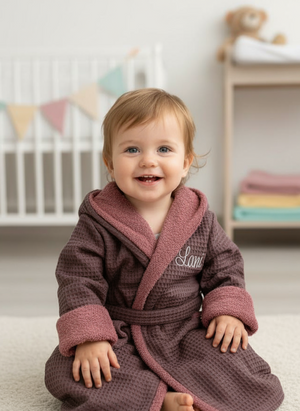 Bademantel für Kinder - Waffelstoff und Frottee Mein Shop