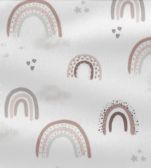 Regenbogen-Altrosa Krabbeldecke von Mein Shop, weiche Stoffe, individuell bestickt mit Namen, ideal für Babys und Kleinkinder