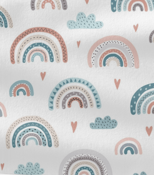 Geflochtene Wickeltischumrandung in Pastellfarben, individuell auswählbar, für sicheren Schutz am Wickeltisch.