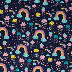 Bunte Schutzrolle für Wickeltischumrandung mit Regenbogenmuster, dunkelblauer Hintergrund, flexible Konfiguration, von Mein Shop