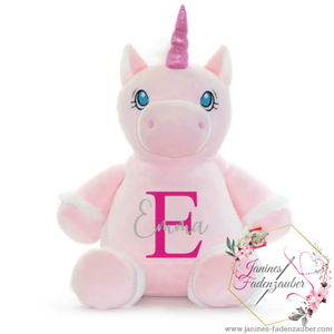 Rosa Einhorn nach Wunsch bestickt