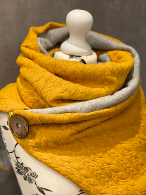 Wickelschal, Dreieckstuch Zopfstrick Senf / Ocker Mein Shop