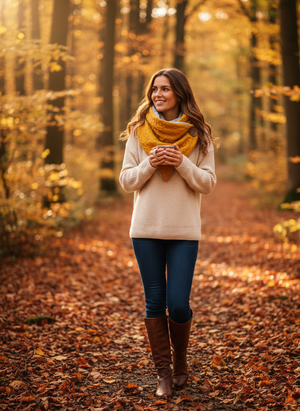 Wickelschal, Dreieckstuch Zopfstrick Senf / Ocker Mein Shop