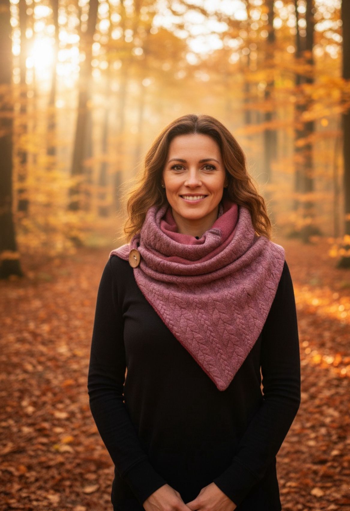 Wickelschal, Dreieckstuch Zopfstrick Mauve Mein Shop