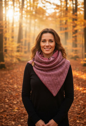 Wickelschal, Dreieckstuch Zopfstrick Mauve Mein Shop