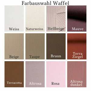 Personalisierte Babydecke aus Waffelstoff mit Farbwahl, weicher Musselin, ideal für Neugeborene und Babys.