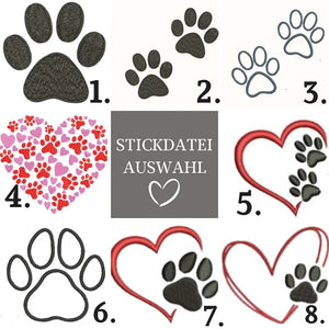 Personalisierte Hundehalstuch aus Waffelstoff in verschiedenen Farben, mit Hund und Waffelmuster sichtbar.