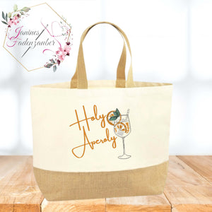 Tasche / Strandtasche / Shoppingbag / Aperitivstickerei / Jute Shopper Mein Shop