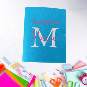 Zeugnishülle nach Wunsch bestickt Mein Shop