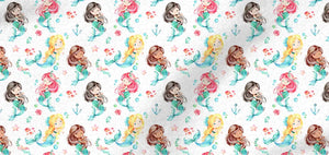 Wickelauflagenbezug mit Reißverschluss, Meerjungfrauen-Design, aus Baumwolle, passend für Wickeltisch, handgenäht von Mein Shop