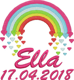 Bunter Elefant mit Regenbogenherz-Design, variabler Spielzeugfigur von Mein Shop, detailreiche Illustration in bunten Farben