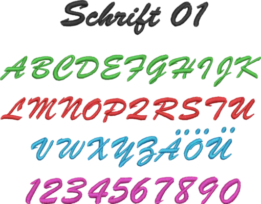 Weißes Einhorn-Stickbild mit Wunschtext, Variation, auf hellem Hintergrund, detailreiche Näharbeit, ideal für personalisierte Dekorationen
