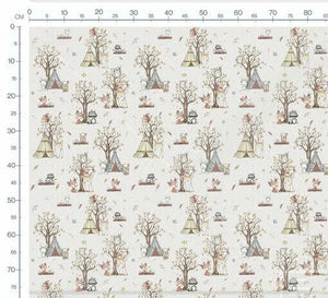 Geflochtene Wickeltischumrandung in Beige mit Waldtieren, individuell wählbare Farben, aus Baumwolle für Babysicherheit.