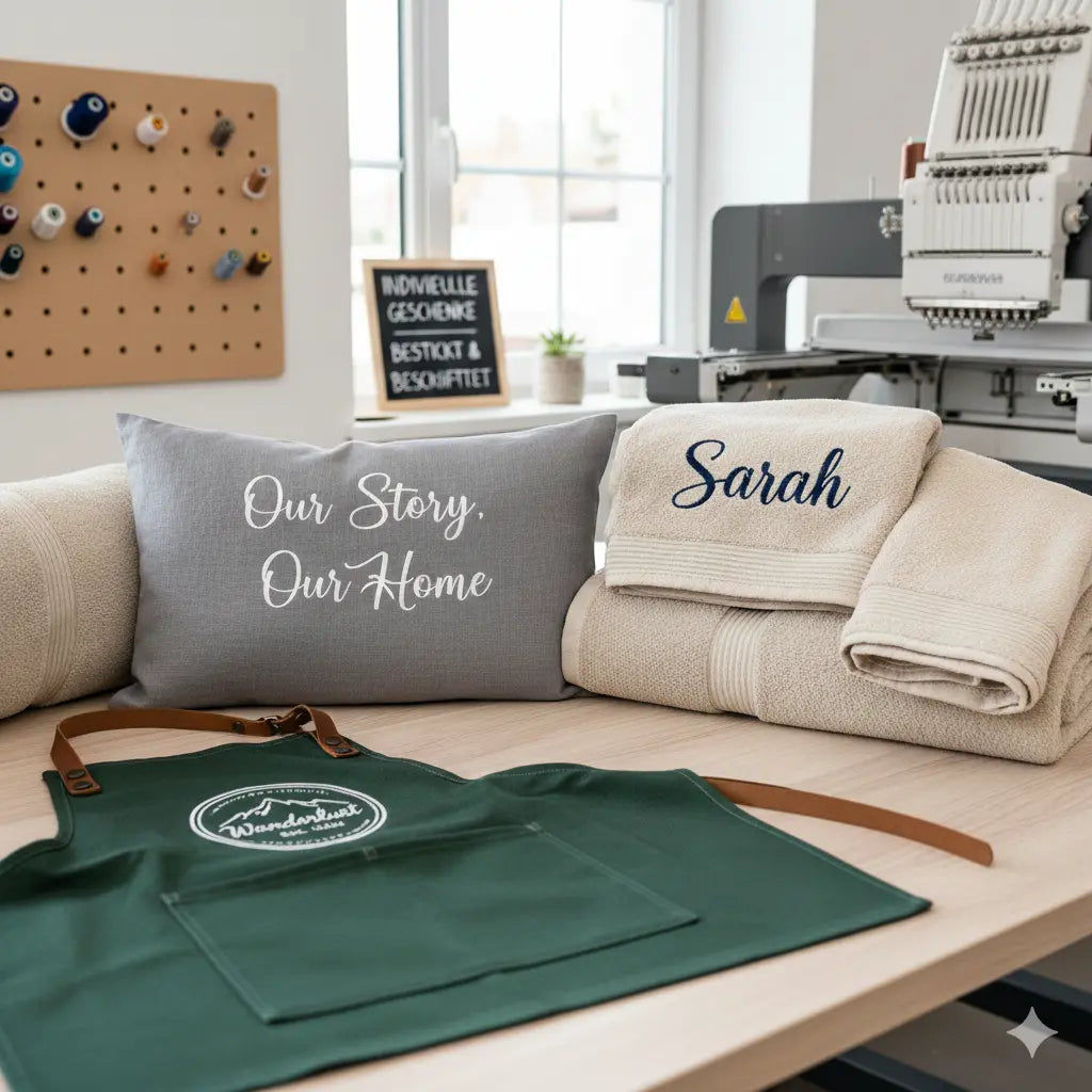 Bestickte und beschriftete Geschenke