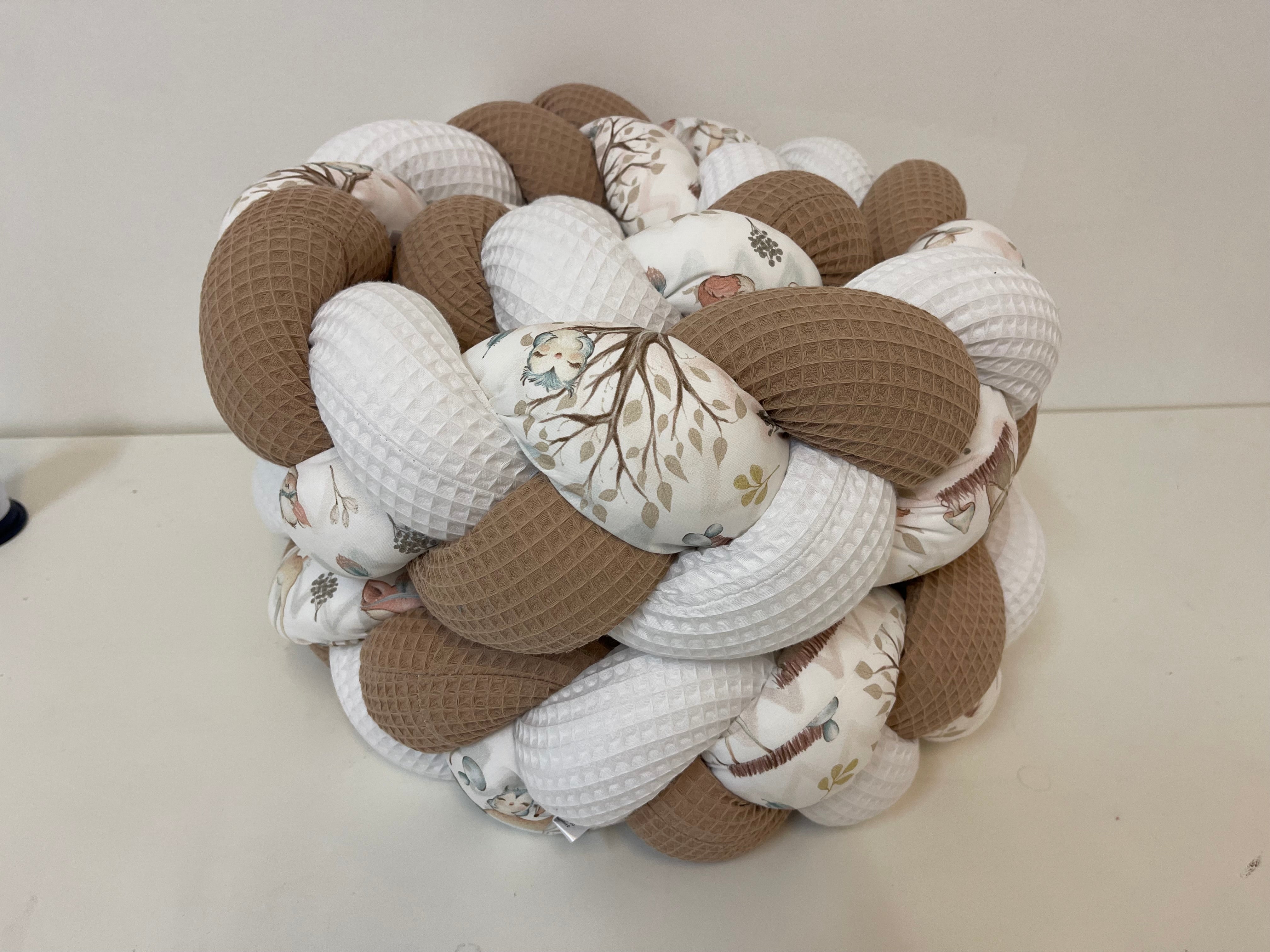 Bettschlange Waldtiere, Weiß, Braun