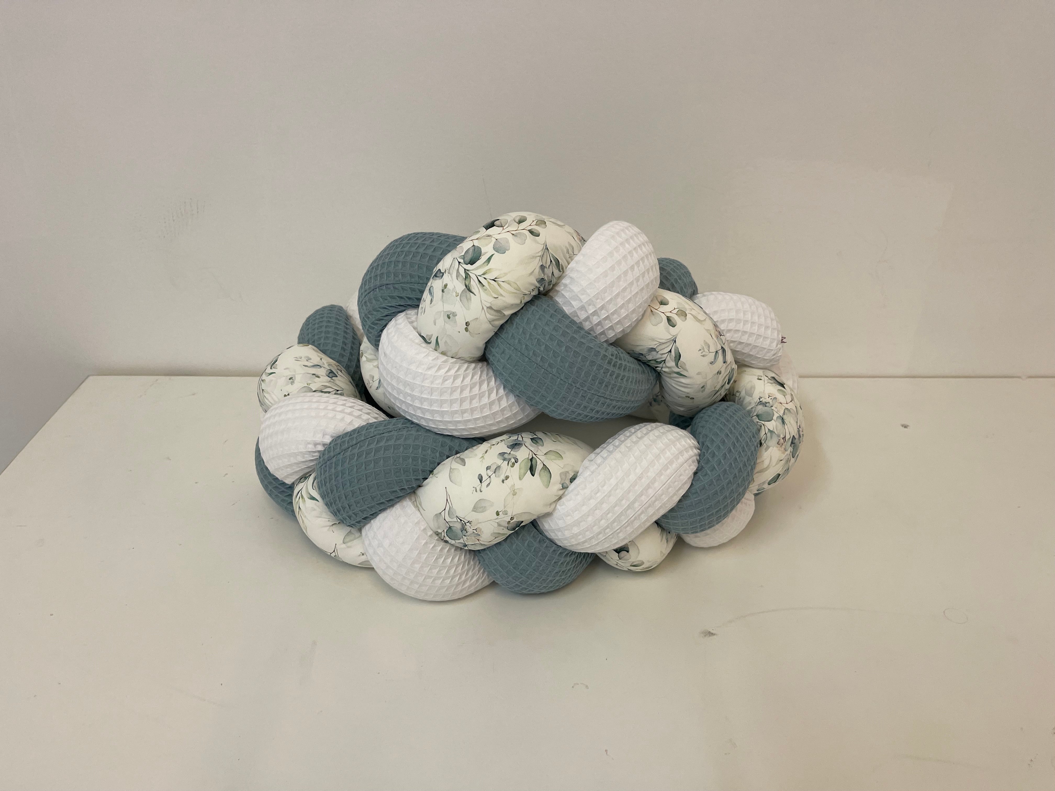 Bettschlange Weiß, Meergrün/Blau,