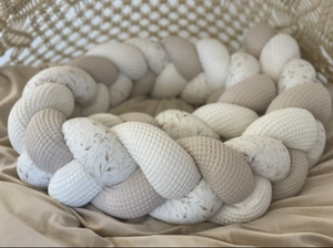 Bettschlange Weiß, Naturweiß, dezente Blumen