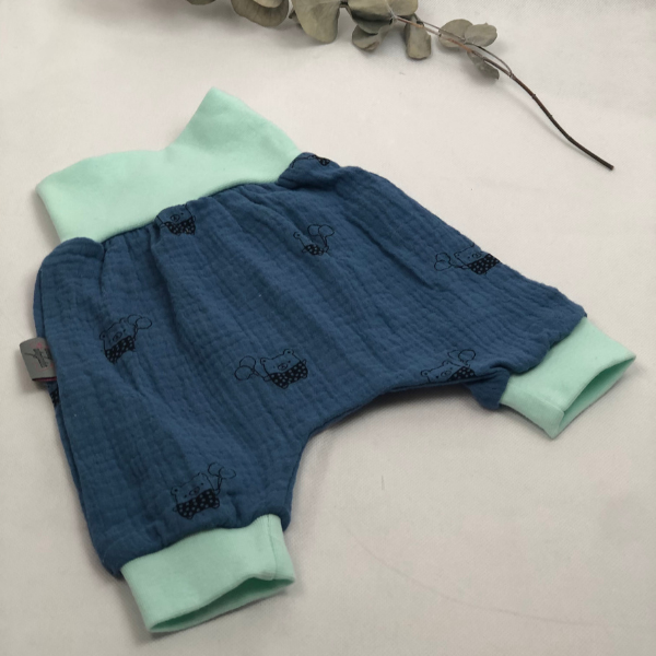 Pumphose kurz  - Musselin - versch. Farben