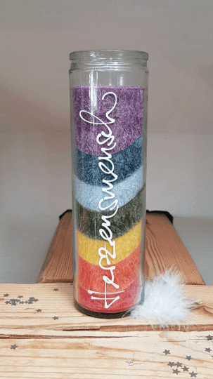 Chakra - Regenbogen-Kerzen nach Wunsch bedruckt 3