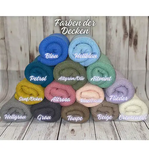 Strickdecke / Babydecke Personalisiert 100% Baumwolle - Image 2