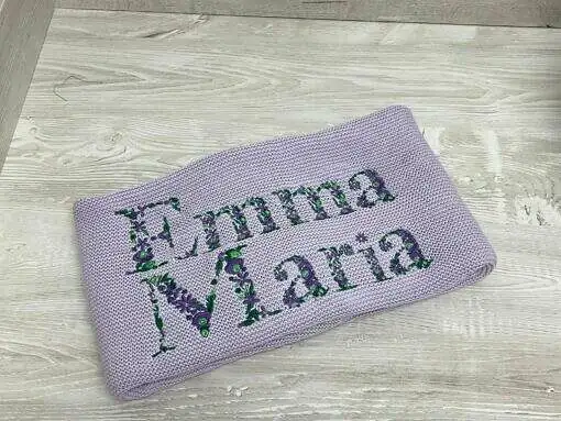 Strickdecke / Babydecke Personalisiert 100% Baumwolle - Image 9
